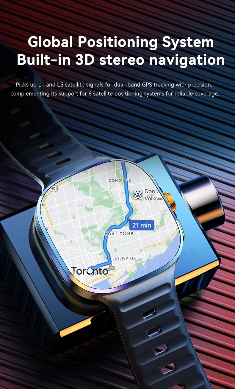 M99 Smartwatch 5G With 2.4inch Amoled Screen 900W Rotating Camera WIFI GPS Position Compass NFC Bluetooth Smart Watch Men Women