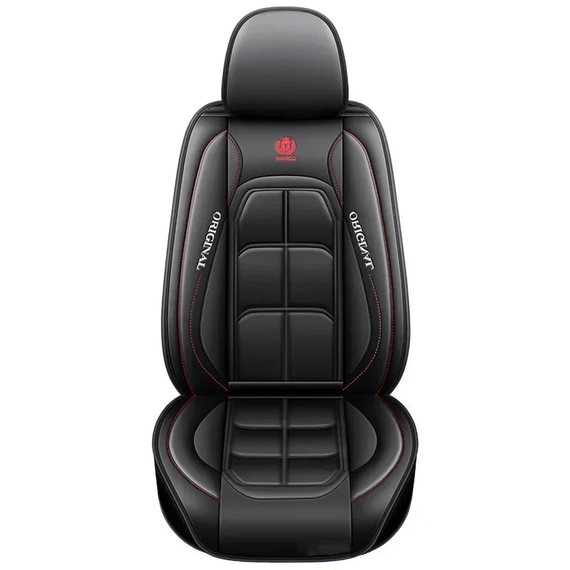 1pc Premium PU Leather Universal Fit Car Seat Cover All-Season Protector Mat with Soft Cushion Full Package Seat Cover