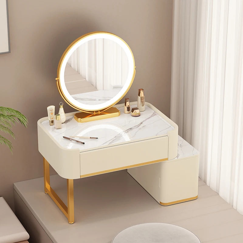 Luxury Dressing Table with Mirror – Makeup Organiser & Storage Shelf