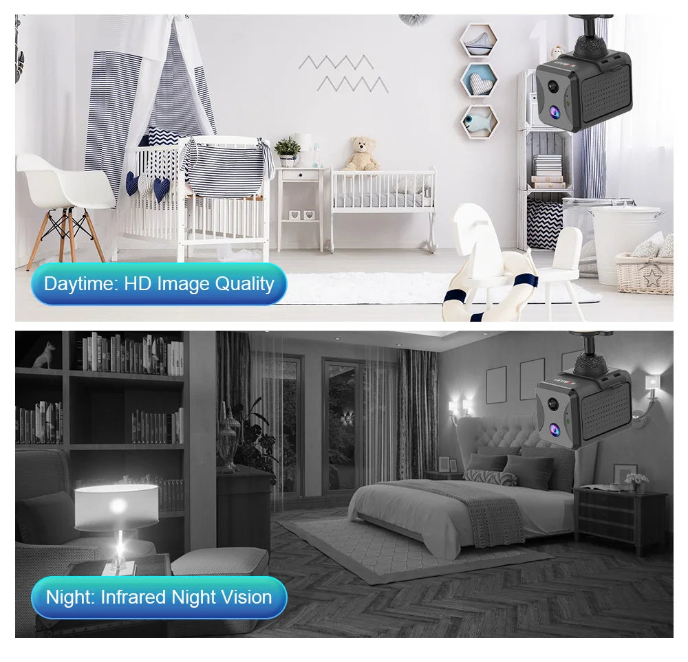 LS VISION 5MP Mini 4G WiFi Security Camera, PIR Motion Detection, 2-Pack