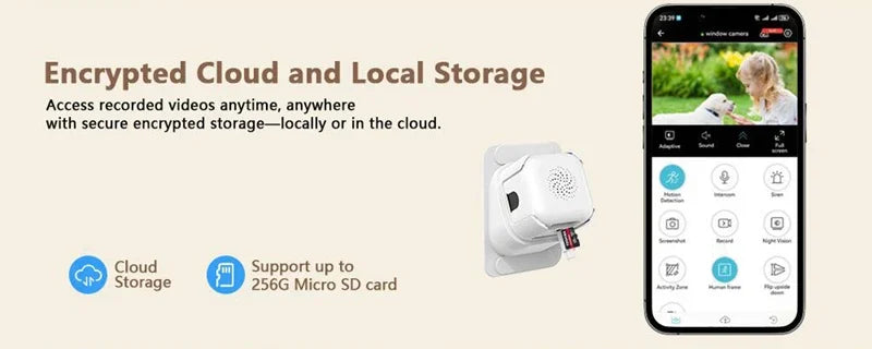 OKAM PRO 5MP Dual-Band WiFi Mini Window Camera, Two-Way Audio Night Vision