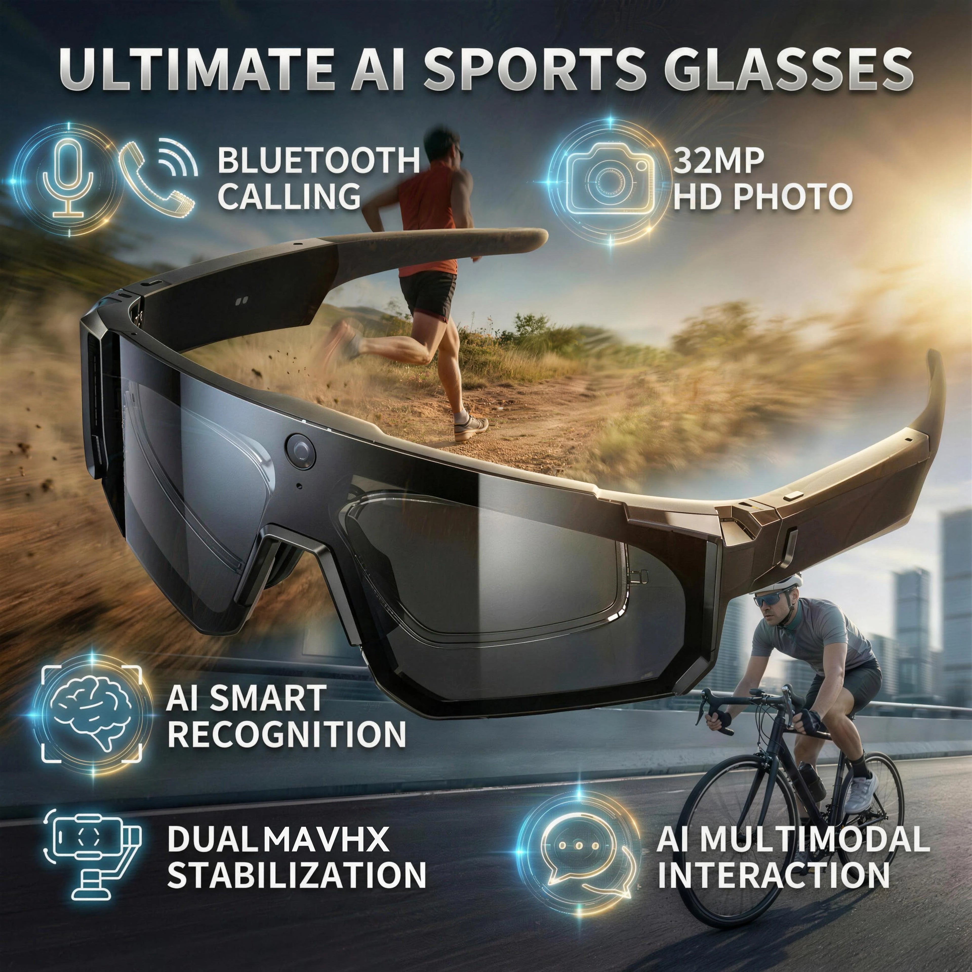 2026 Smart Glasses Men – 800W HD Photo & Video, Bluetooth Call, AI Translation, Anti-Glare