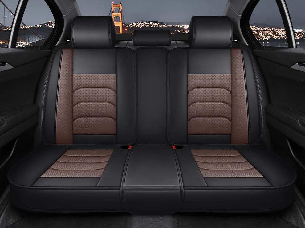 Car Seat Cover Premium Waterproof Faux Leather Cushion Universal Accessories Fit SUV Truck Sedan Automotive Vehicle
