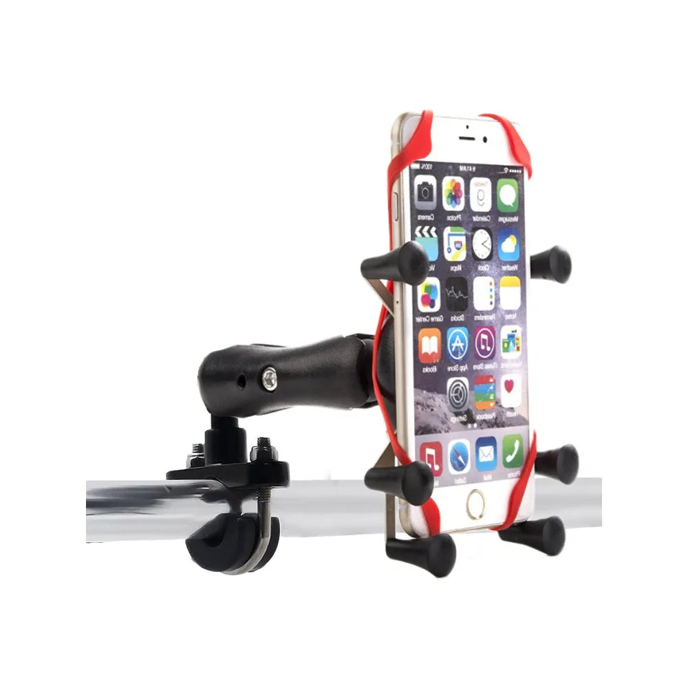 Bike Motorcycle Phone Holder Mount 360° Rotatable Motorbike Handlebar Phone Mount Stand Adjustable Mobile Cell Phone Holder