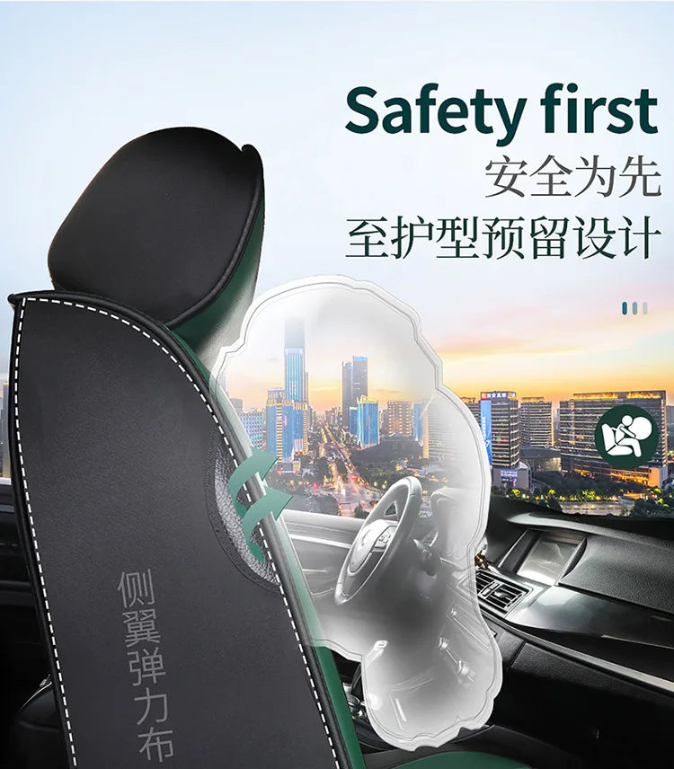 1pc Premium PU Leather Universal Fit Car Seat Cover All-Season Protector Mat with Soft Cushion Full Package Seat Cover
