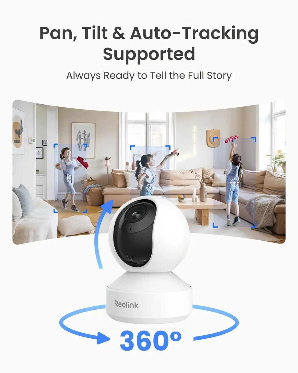 REOLINK 4K PTZ Indoor WiFi 6 Security Camera, 8MP, Person and Pet Detection