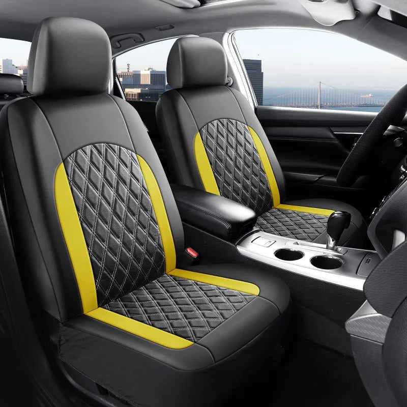 5-Seater Luxury Car PU Leather Quilted Car Seat Cover, Suitable for Car SUV Pickup, Full Surround Protectionseat Covers