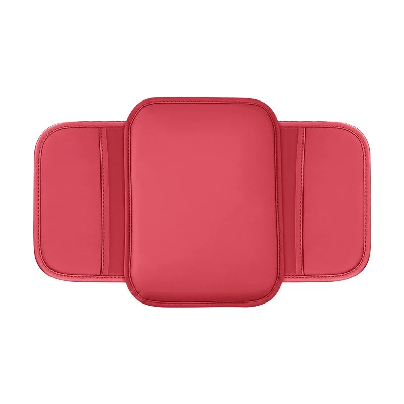Car Center Console Protector Cover Upgraded Armrest Box Cushion Arm Rest Mat with Side Storage Pocket PU Leather Car Accessories