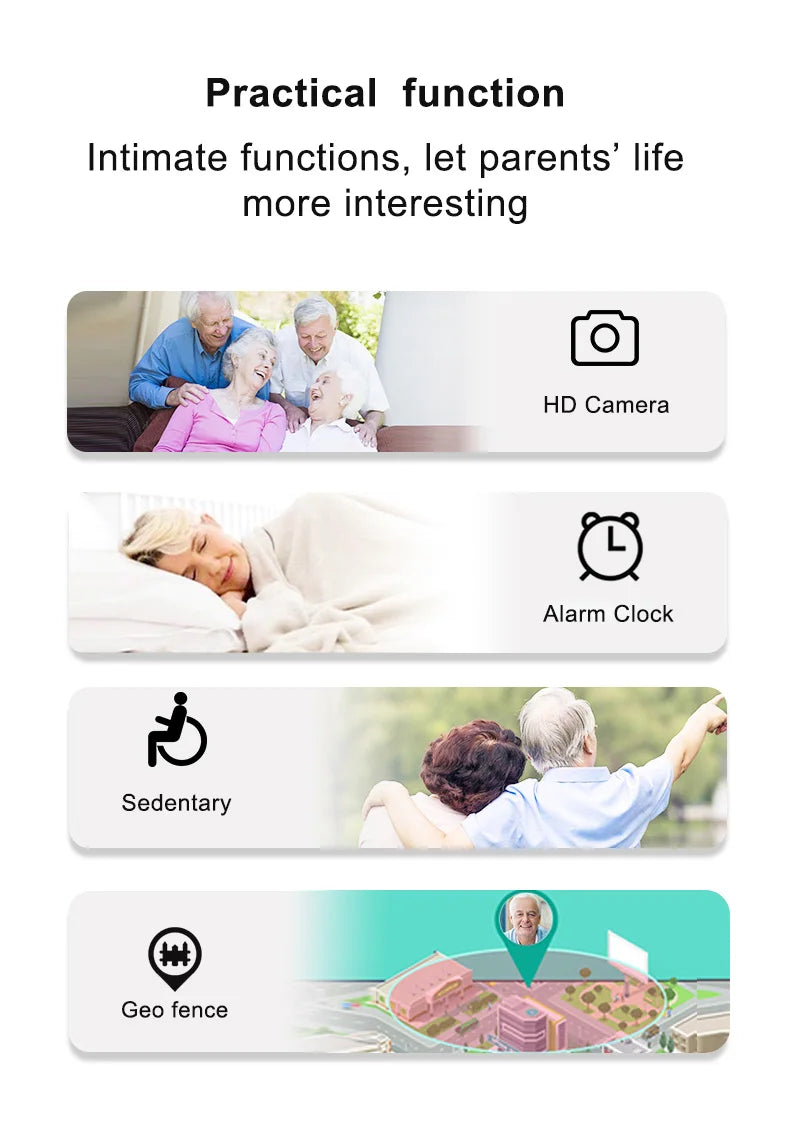 4G Smart Watch for Seniors – SIM Card, GPS Tracking, SOS Alert, Activity & Heart Rate Tracking