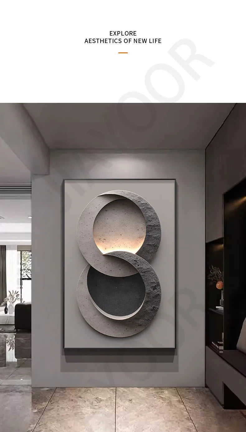Luxury LED Wall Lamp with Mural – Modern Corridor, Foyer & Living Room Hanging Light