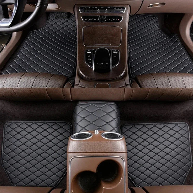 5-Piece PU Leather Car Floor Mats – Waterproof Universal Auto Foot Pad Protectors