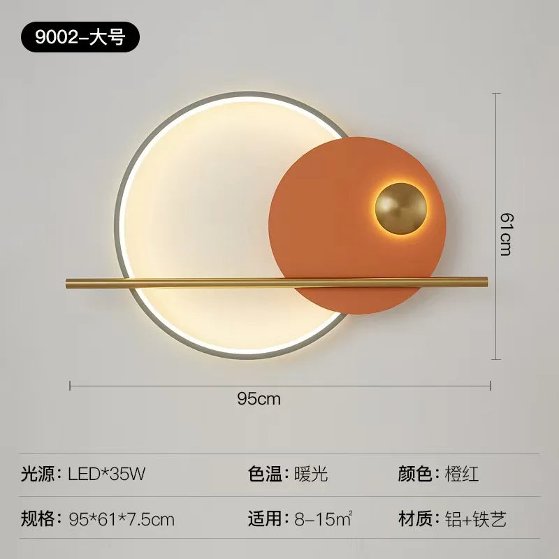 Luxury Circular Wall Lamp – Nordic Atmosphere Light for Living Room & Bedroom