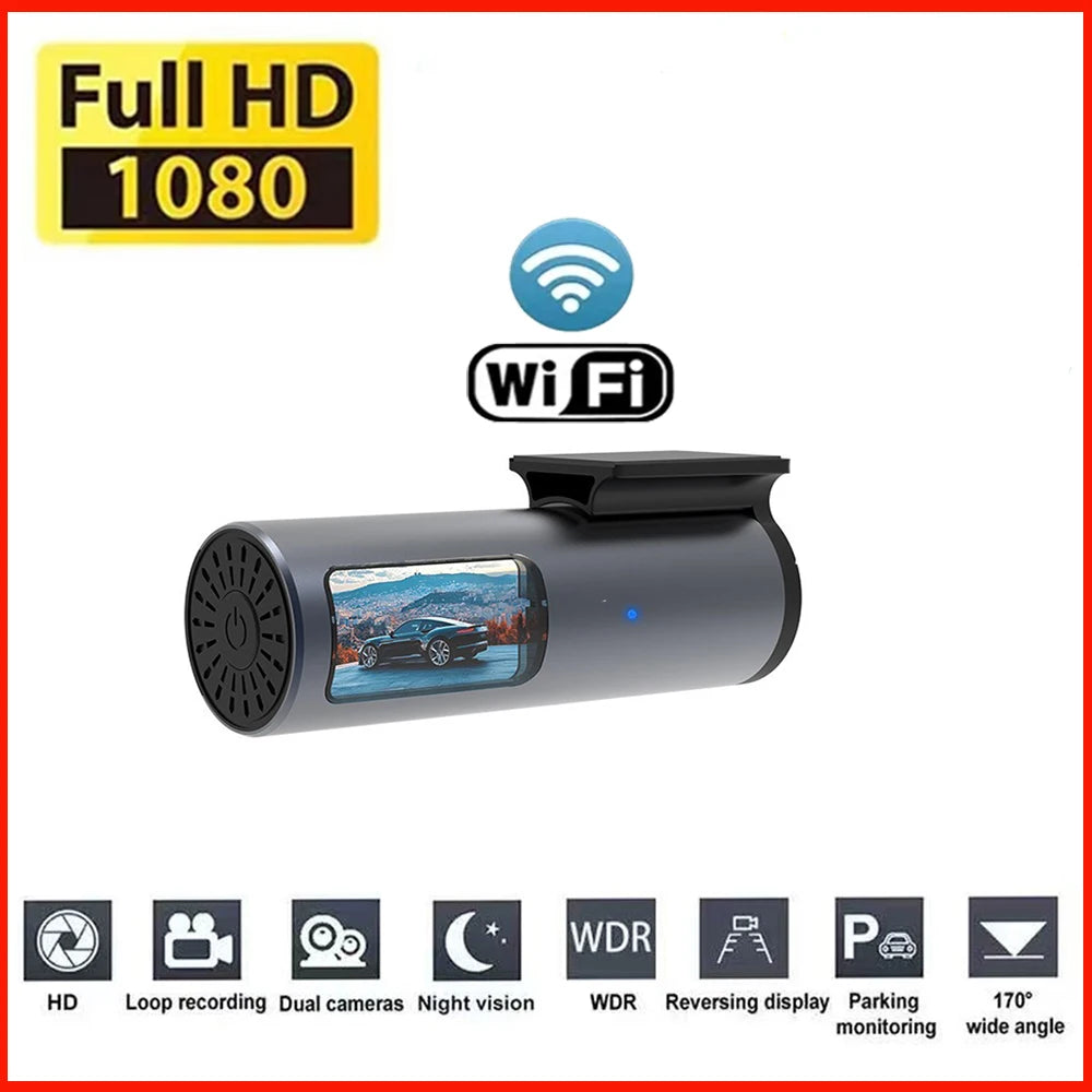 1080P Dash Cam WIFI – Front Camera Black Box 24H Parking Monitor Night Vision