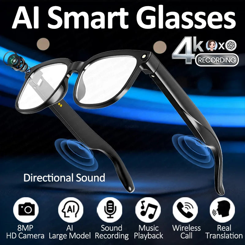 GUHUAVMI M02S Smart Camera Glasses – 800W 8MP HD, 1080P Video, WiFi 5G/4G, Bluetooth 5.3, ChatGPT, AI Translator, IP65