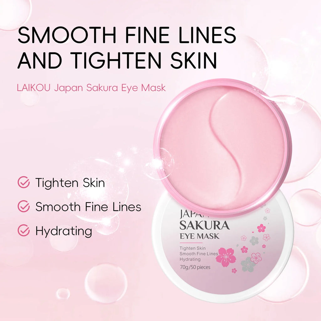 24pcs Sakura Skin Care Set Eye & Lip Masks Serum Nud Masks Cleanser Toner Essence Cream Moisturizing Smoothing Nourishing Beauty