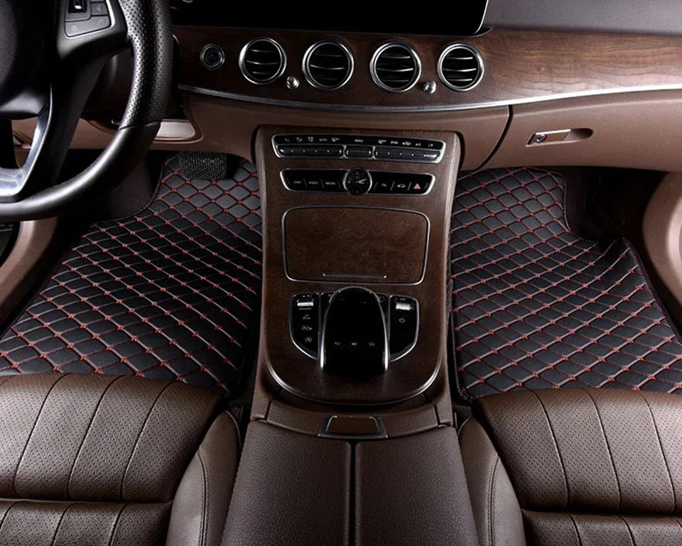 Universal Car Floor Mats PU Leather Waterproof Auto Foot Pad 5Pcs Set Protector Automobile Interior Carpet Accessories Interior