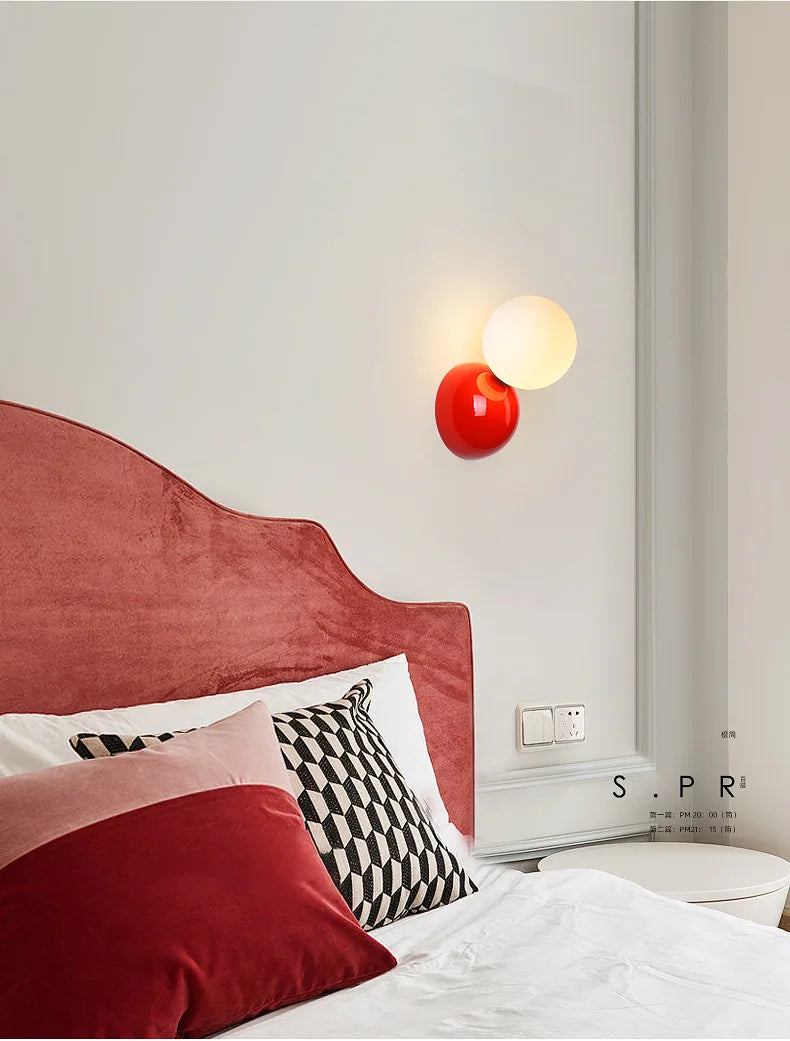 Bedroom   Wall Decor  for Bedroom Macaron Bedside Aisle Background  Atmosphere Creative Wall Light