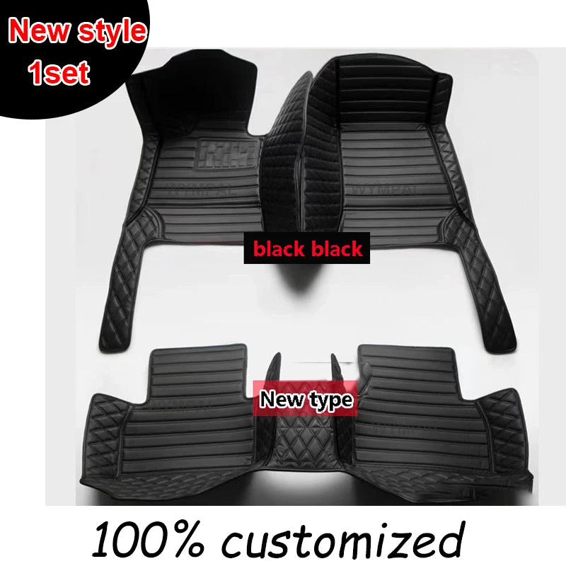 Custom Luxury Leather Car Floor Mats for Hyundai Grand i10 2020-2023 – Full Coverage