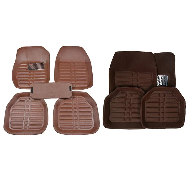 5pcs Universal Car Auto Floor Mats FloorLiner Front&Rear Carpet All Weather Mat