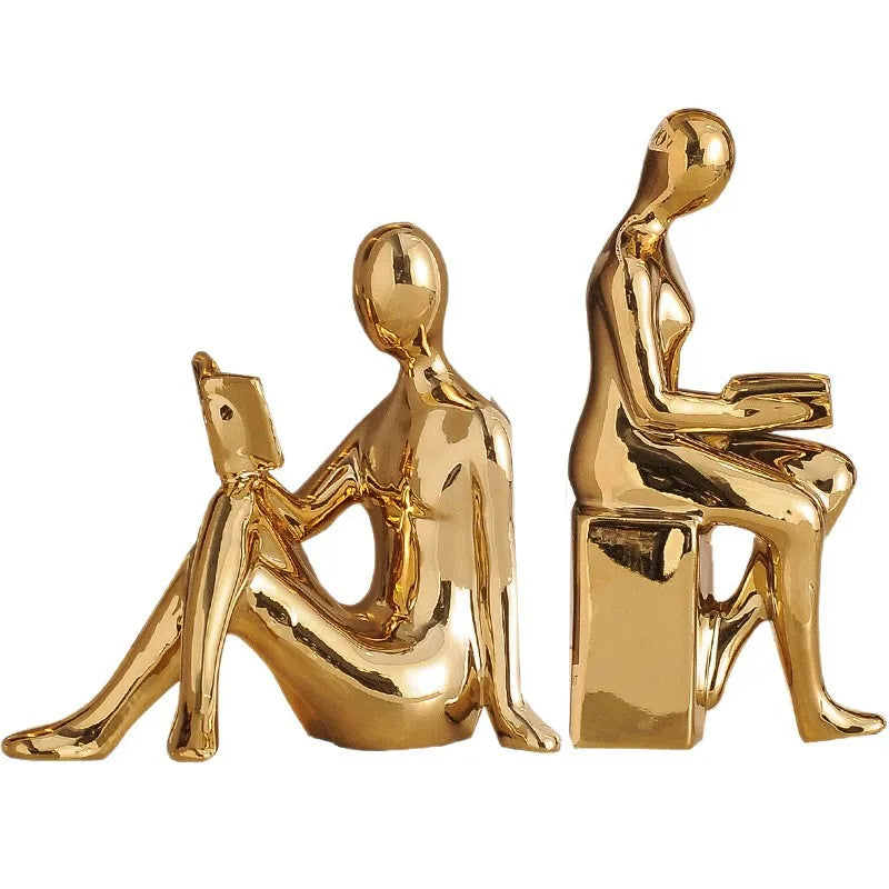 Decoration Crafts Statues Creative Brief Sitting Position Doll Figurine Miniatures Home Room Book Wine Cabinet Desktop Ornament