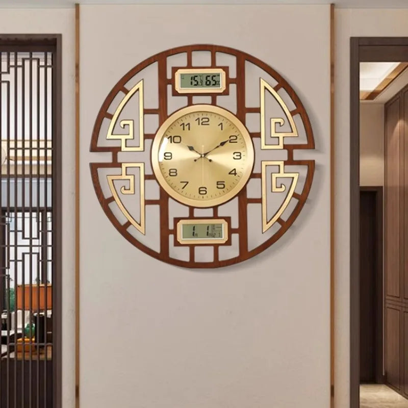 Luxury Minimalist Wall Clock – Modern Metal & Wood Design for Living Room & Kitchen