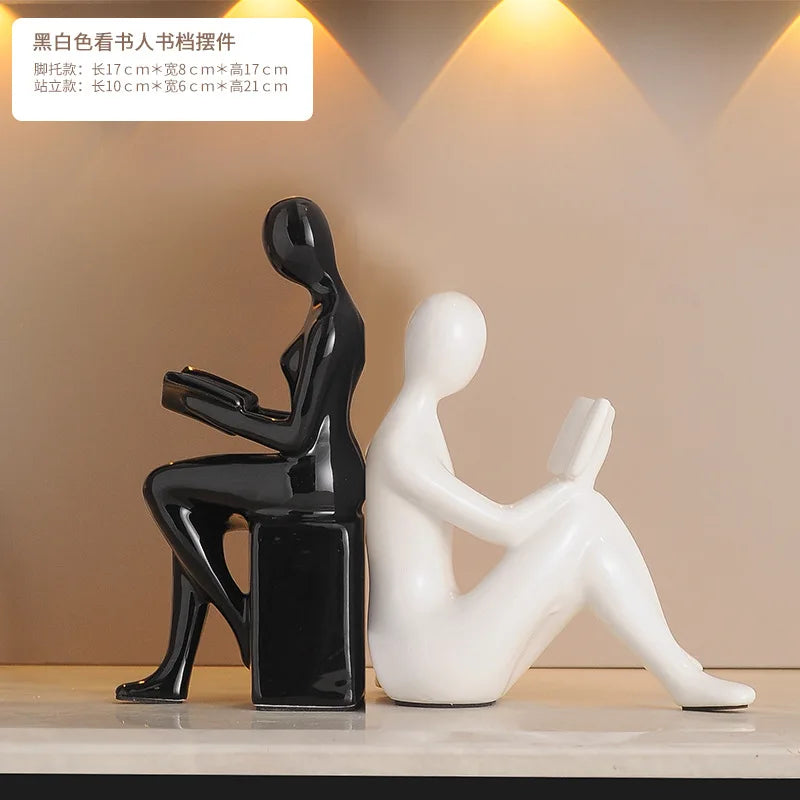 Decoration Crafts Statues Creative Brief Sitting Position Doll Figurine Miniatures Home Room Book Wine Cabinet Desktop Ornament