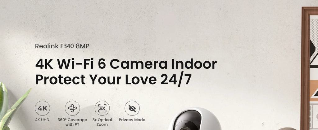 REOLINK 4K PTZ Indoor WiFi 6 Security Camera, 8MP, Person and Pet Detection