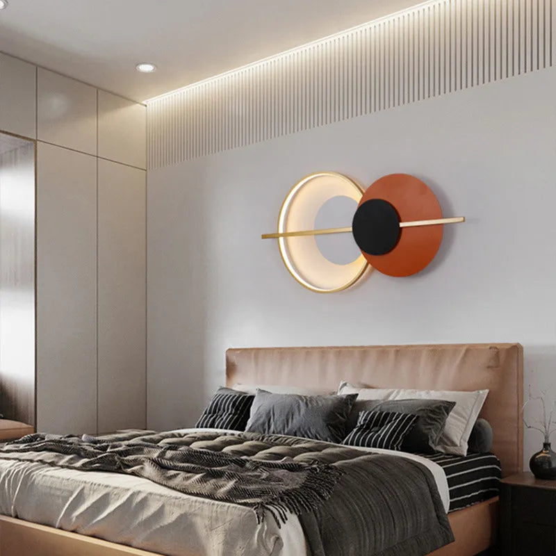 Luxury Circular Wall Lamp – Nordic Atmosphere Light for Living Room & Bedroom
