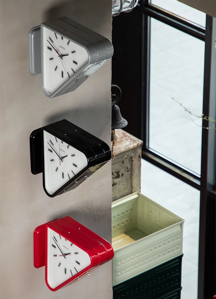 Modern Two-Sided Triangle Wall Clock – Silent Minimalist Design for Living Room