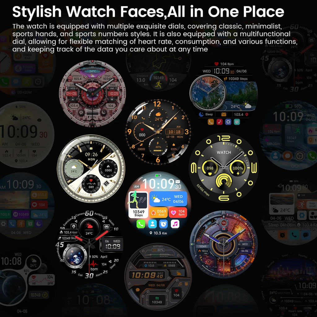 2025 New SmartWatch Men HD AMOLED 1.52" – GPS, Heart Rate, BT Calls, Motion Tracking