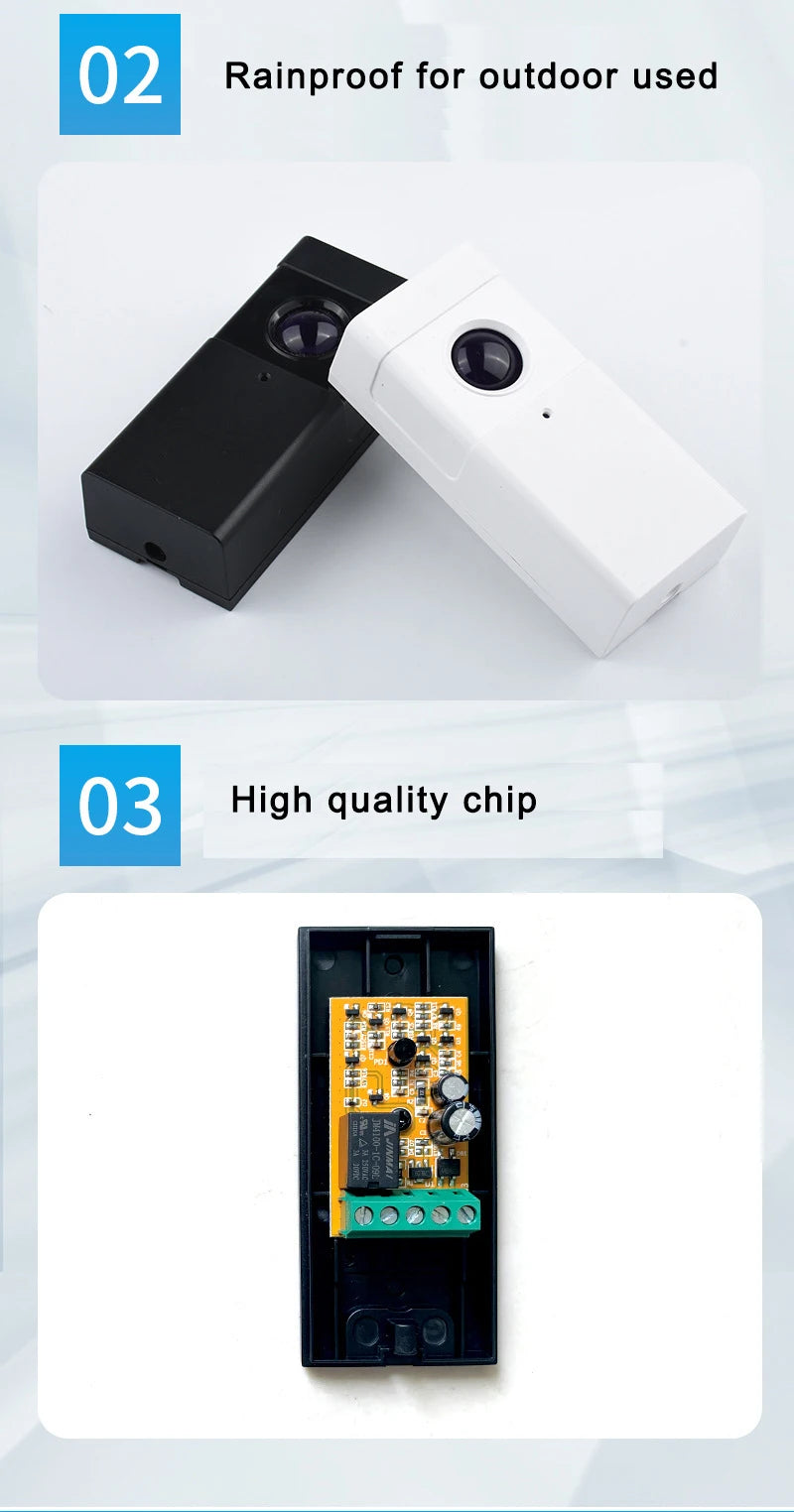 Rainproof Infrared Beam Sensor, 15m Photocell Detector for Gate and Door Opener