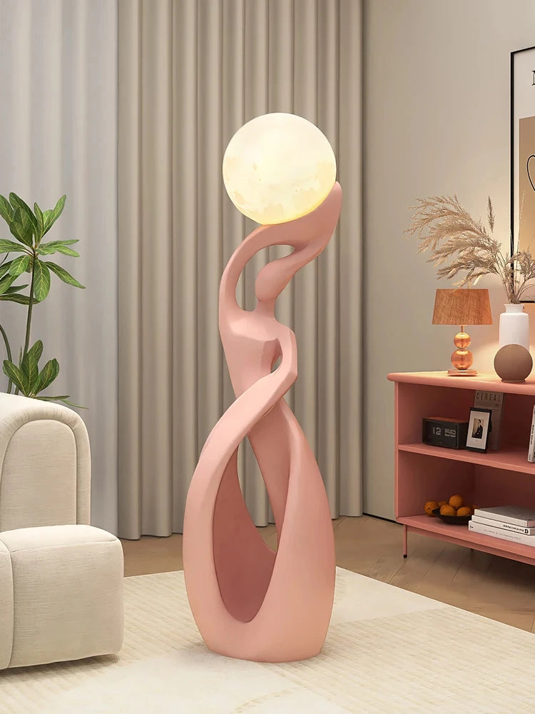 Luminous Abstract Sculpture - Modern Floor Statue for Living Room