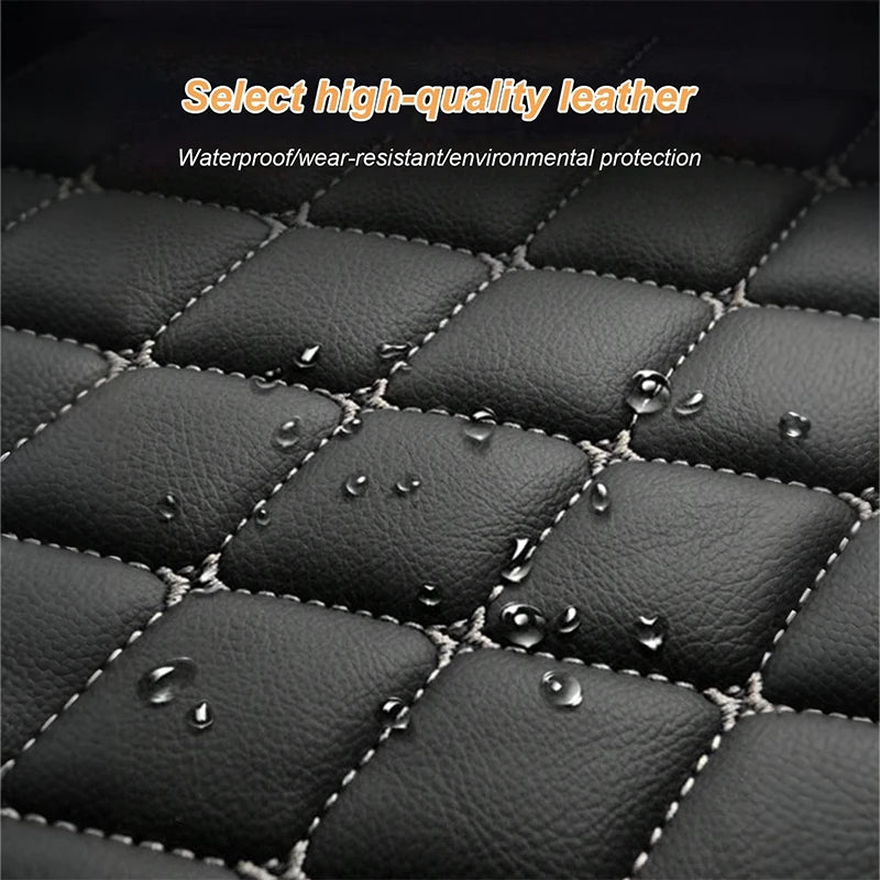 4Pcs Universal Car Mats for RHD Vehicles - PVC Leather Quilted Waterproof Non-Slip All-Season Easy Clean Fits Sedans/SUVs/Trucks