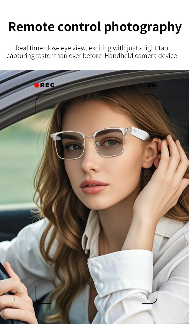 GS13 AI Smart Glasses Color-Changing Lenses Bluetooth Calling Outdoor Sports Photography Music Blue-Light Smart Sunglasses