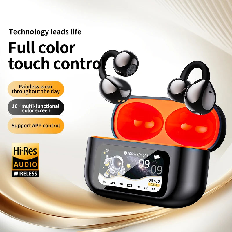 HD Smart Touch Wireless Earbuds ANC Noise Reduction Bluetooth Headset with Mic