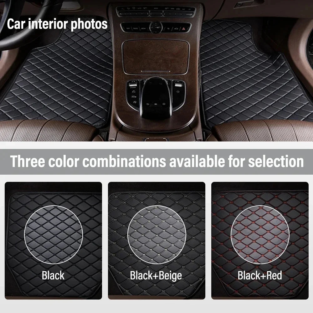 Universal Car Floor Mats PU Leather Waterproof Auto Foot Pad 5Pcs Set Protector Automobile Interior Carpet Accessories Interior