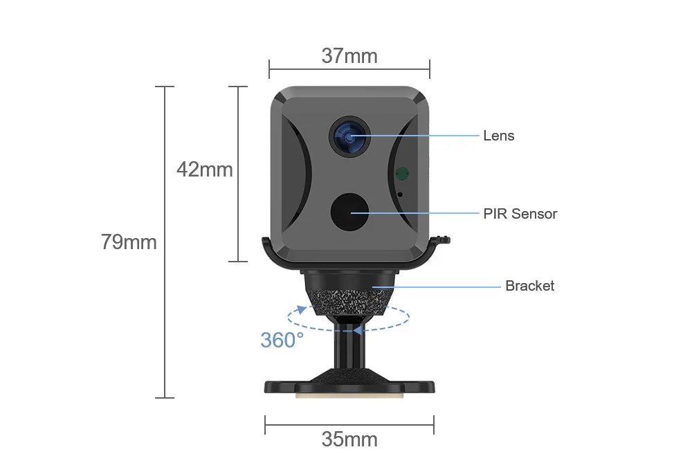 LS VISION 5MP Mini 4G WiFi Security Camera, PIR Motion Detection, 2-Pack