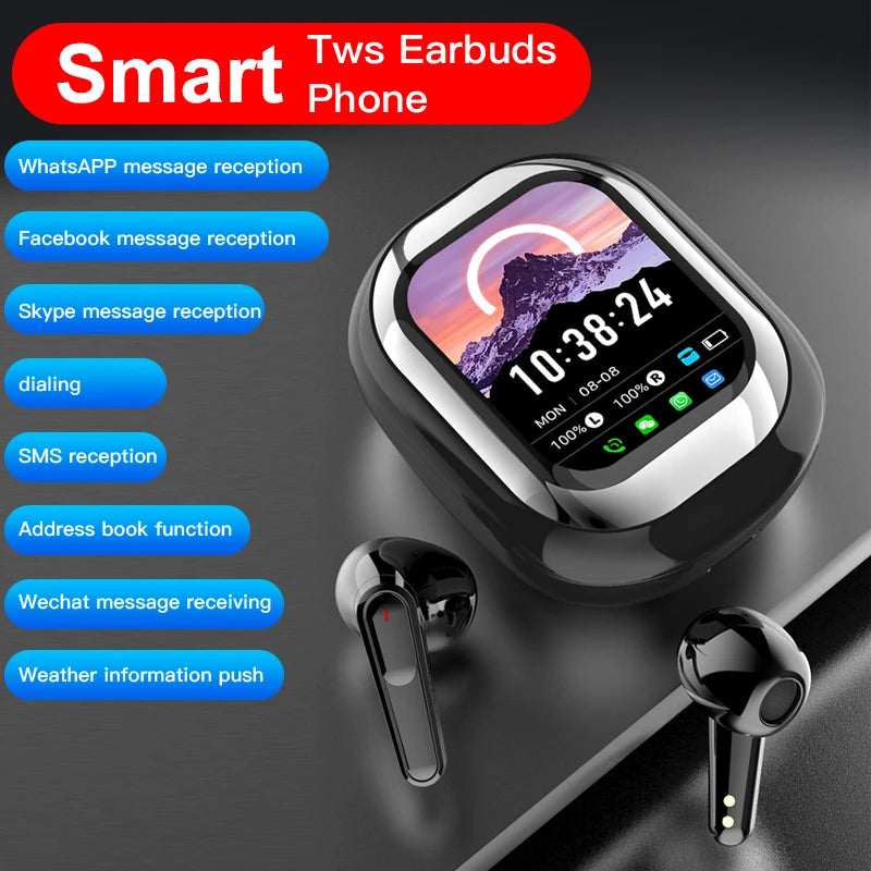 SE-ONE Smart Headphones LED Full-Color Touch Screen – APP Support, Wireless TWS Earbuds 300mAh