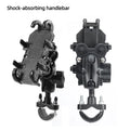 Motorcycle Electric Bike Mobile Phone Holder Aluminum Handlebar Bicycle Riding Bracket GPS Mount Phone Holder W/ Shock Absorber