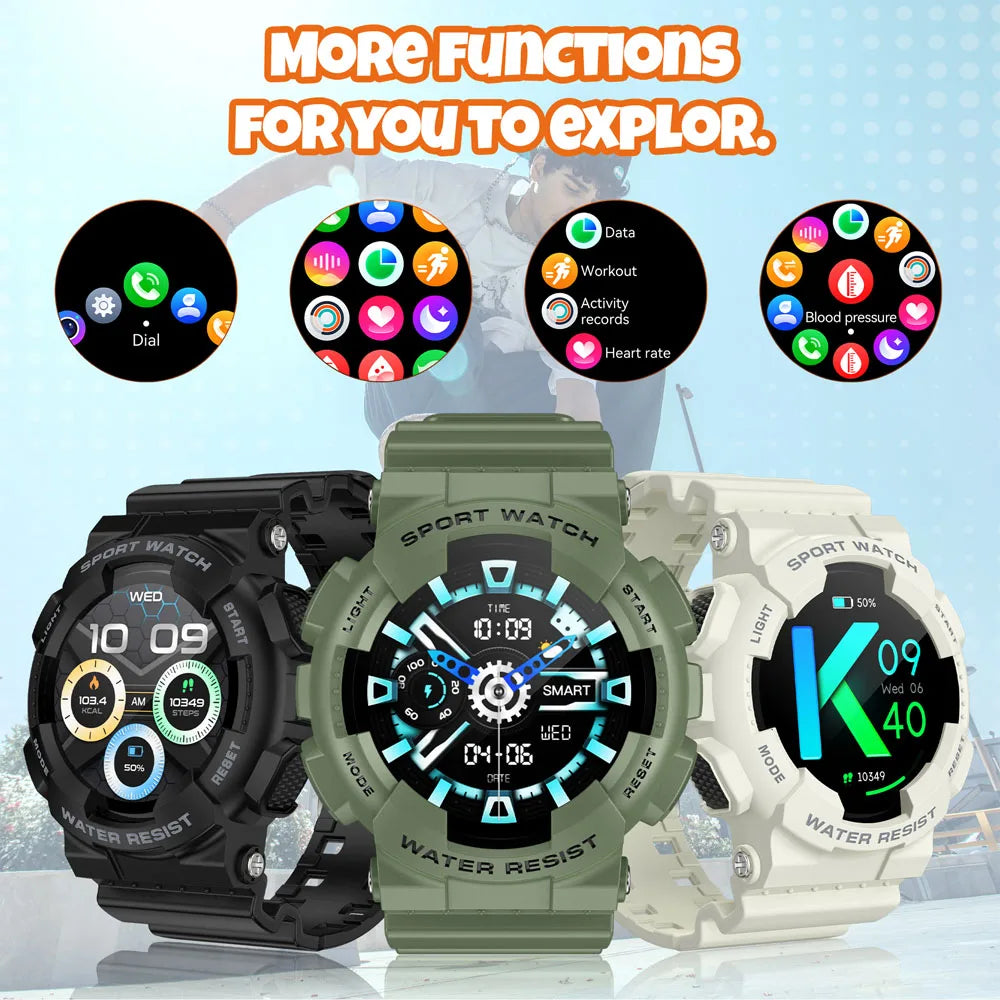 2026  Smart Watch Original Design IP68 Waterproof Bluetooth Call Health Monitor 100+ Sports Modes Flashlight