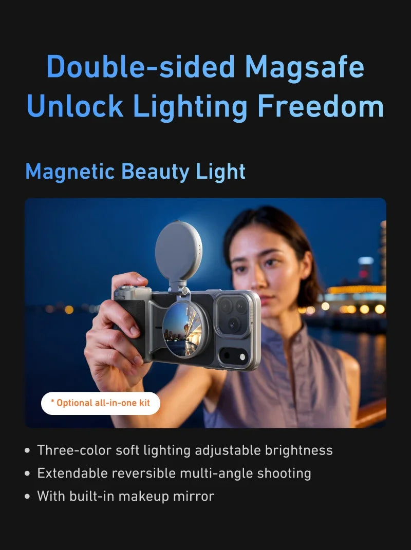 TELESIN Phone Camera Grip for IPhone17 Pro / Pro Max  with Phone Case Remote Shutter Handheld Handheld Photography Accessories