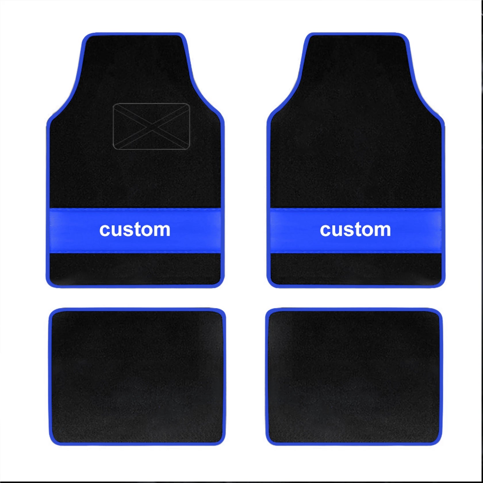 Custom Text Car Floor Mats – Full Set of 4 Front & Rear Universal Carpet
