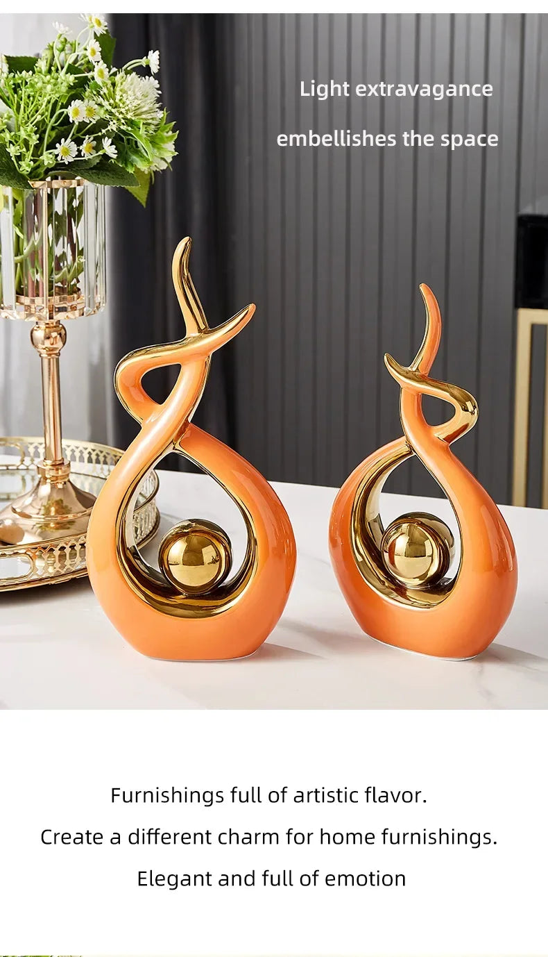 Nordic Ceramic Angel Figurine - Elegant Home Decor Statue