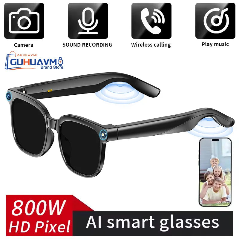 2026 Smart AI Glasses – 8MP HD Camera, 1080P Video, ChatGPT, IP65 Waterproof