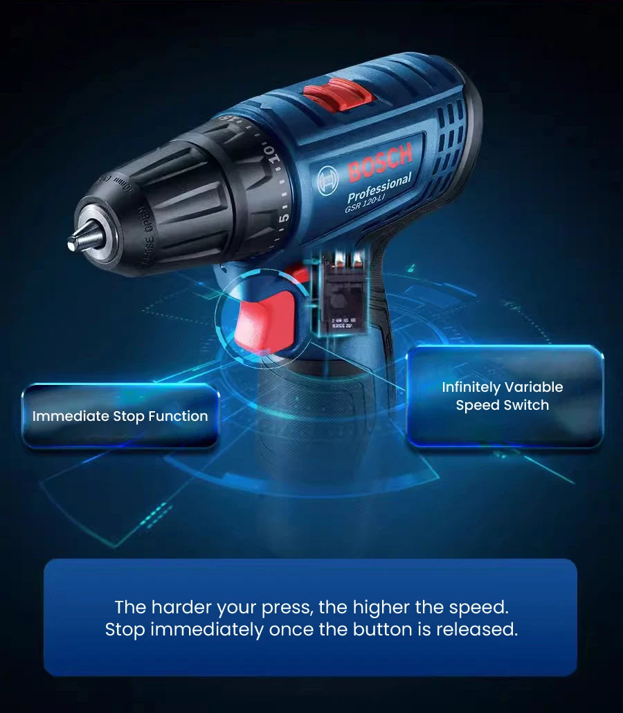 Bosch GSR120 Li 12V Cordless Screwdriver – 30Nm, 20-Level Torque