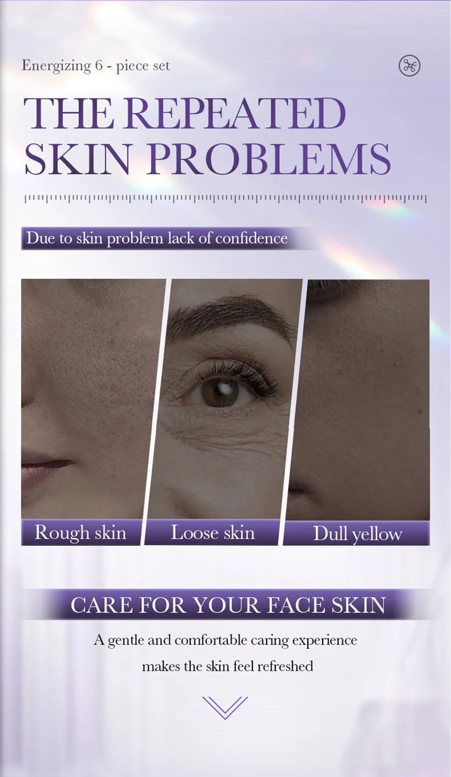 Anti-Wrinkle Skincare Six-Piece Set Collagen Anti-Aging And Firming Skincare Including Eye Cream Face Cream, Toner Lotion Serum