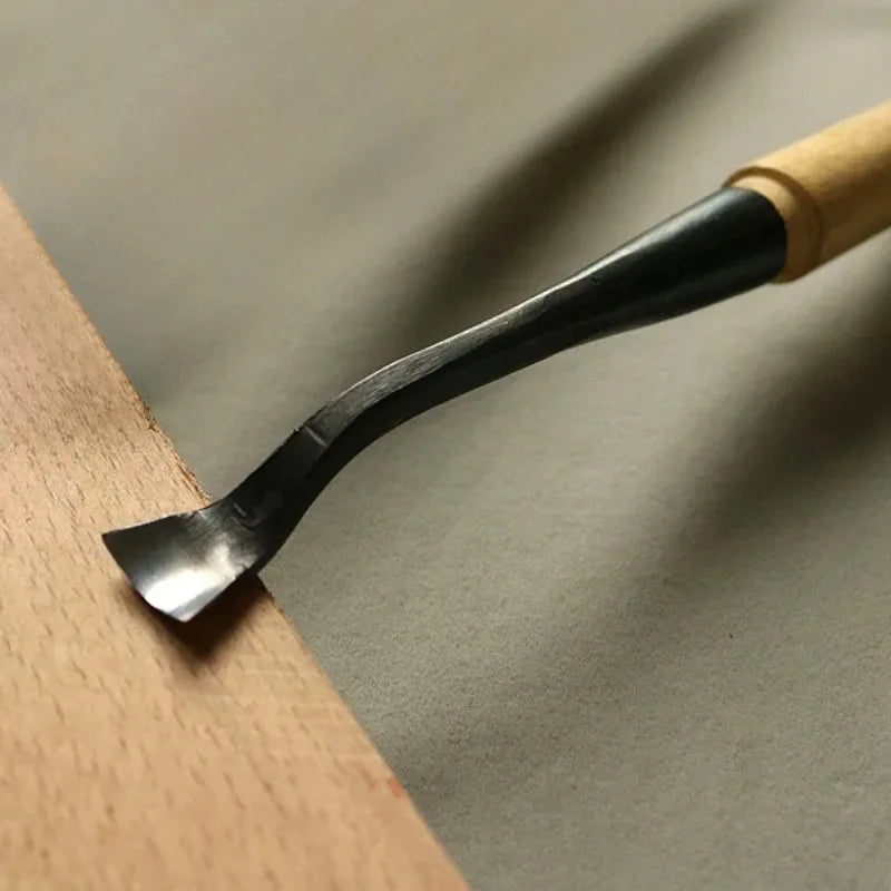 Hand Forged 90° Elbow Carving Chisel – Woodworking Round Chisel Knife for Sculpture & Carpentry