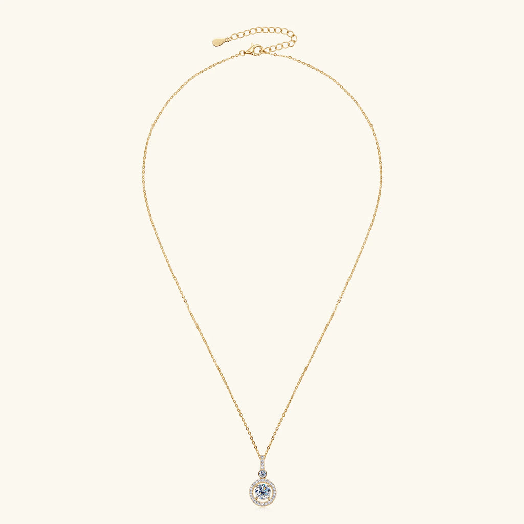 925 Silver Full Moissanite Pendant Necklace Certified 6.5mm D Color Lab Created Diamond Necklace for Women Quality Jewelry Gift