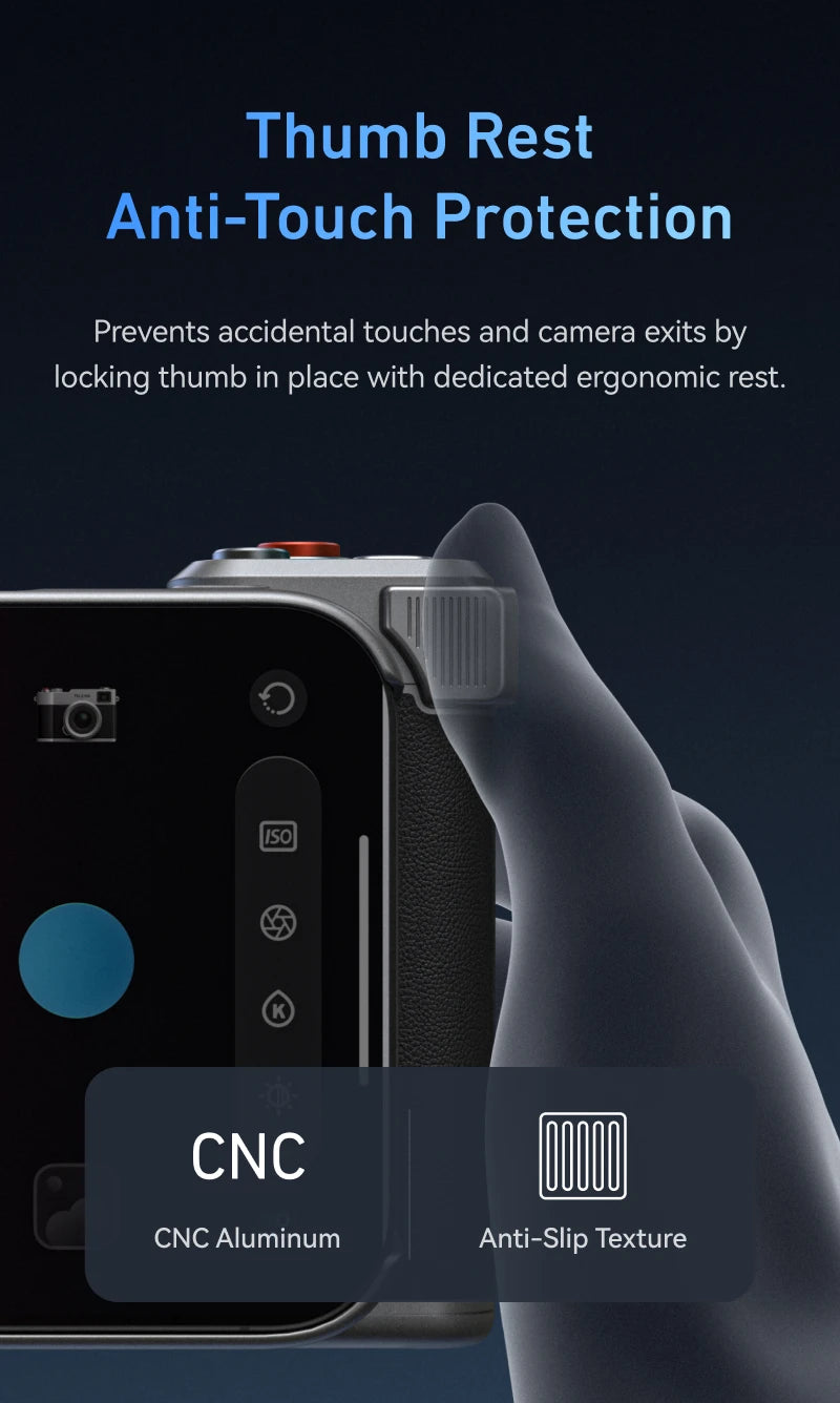 TELESIN Phone Camera Grip for IPhone17 Pro / Pro Max  with Phone Case Remote Shutter Handheld Handheld Photography Accessories