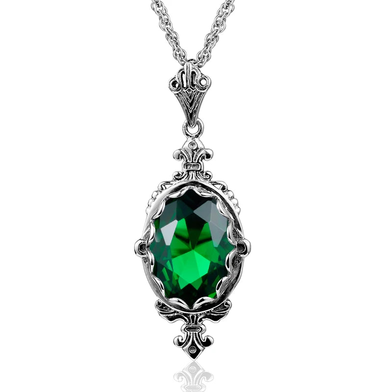 Hand Made Real 925 Sterling Silver Garnet Stone Necklace Pendant For Women Statement Vintage Fine Jewelry Mother Trendy Gifts